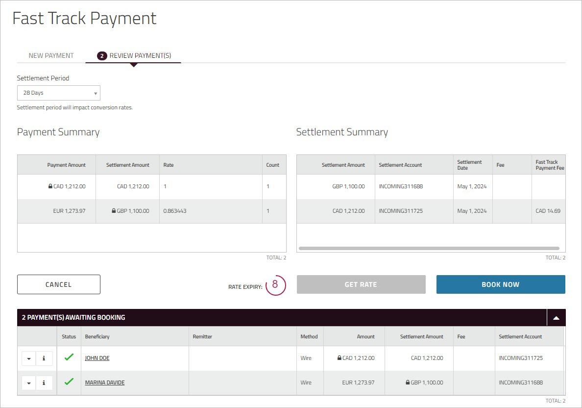 Fast Track Payment Get Rate